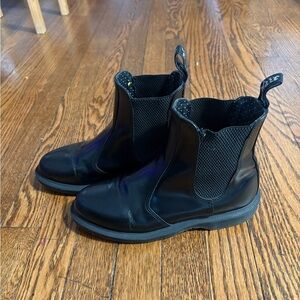 Dr. Martens Black Leather Boots - Flora Chelsea - Size 6